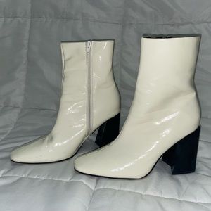 PrettyLittleThing White Heeled Boots